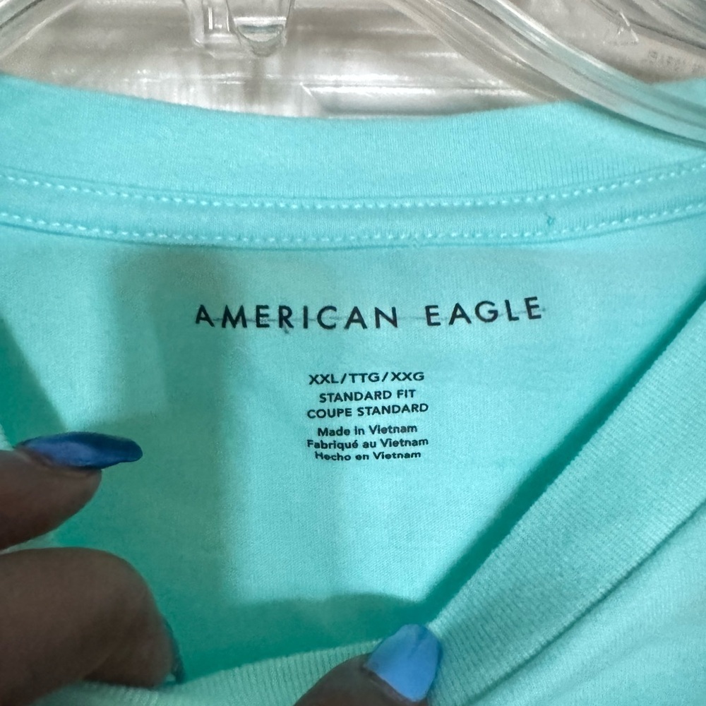 American Eagle Outfitters Men's Aqua Palm Graphic Tee - Picture 4 of 4